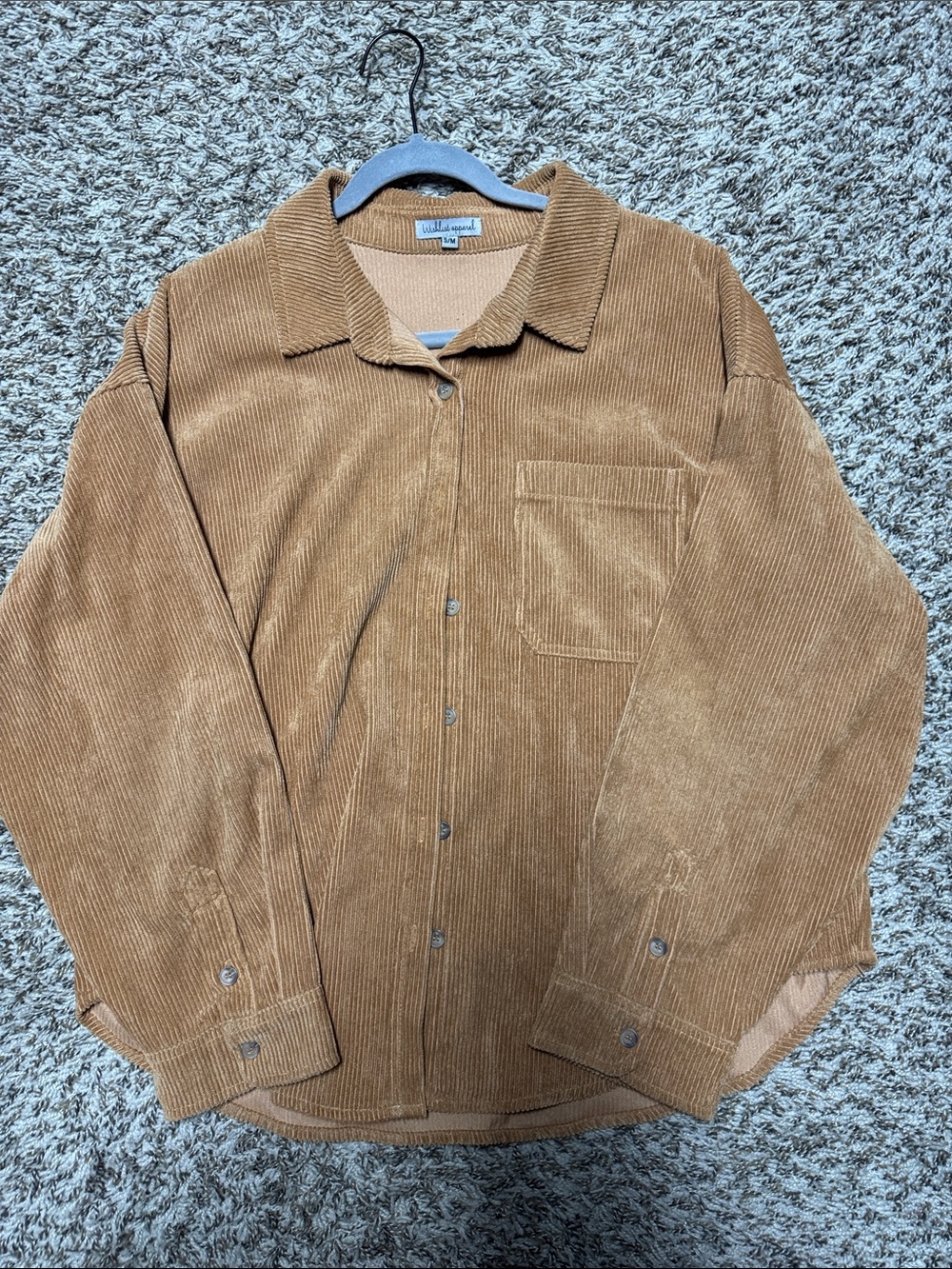 Wishlist Corduroy Button-Down Shirt in Camel Brown
